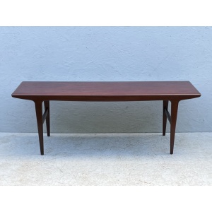 Long, Mid Century Dark Wood Coffee Table