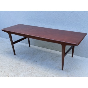 Long, Mid Century Dark Wood Coffee Table