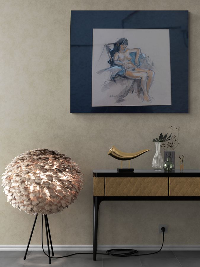 Midcentury Female Nude Watercolour Sketch