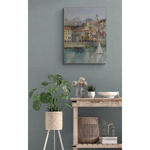 Antique Italian Riviera Possibly Portofino Watercolour