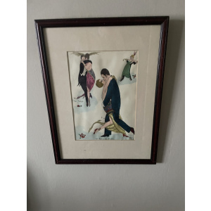 Original Reproduction Drawing Armand Valle Art Deco Style