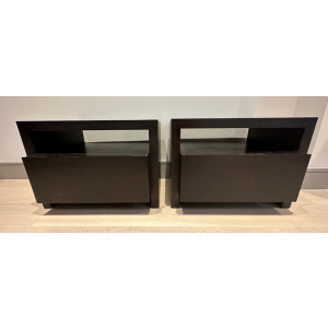 Contemporary Oak Custom Made Bedside Tables, 1990s