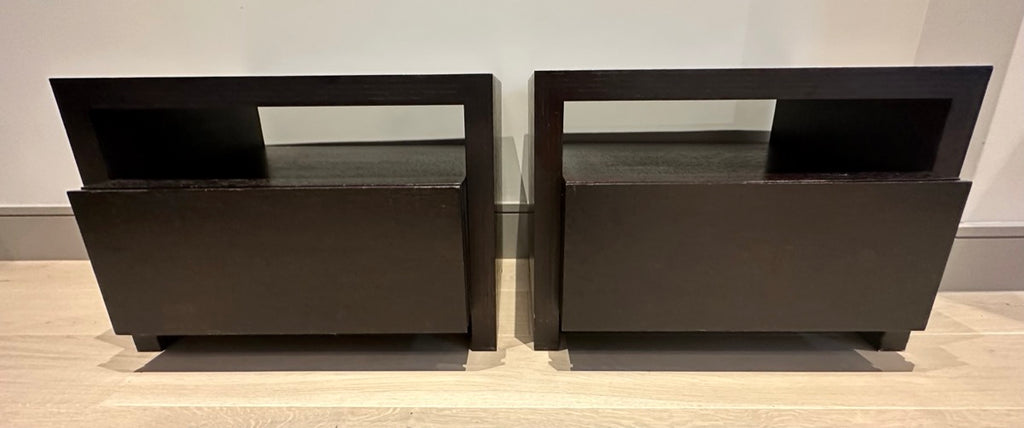 Contemporary Oak Custom Made Bedside Tables, 1990s