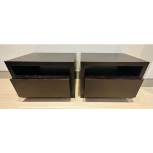 Contemporary Oak Custom Made Bedside Tables, 1990s