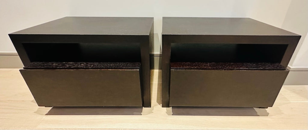 Contemporary Oak Custom Made Bedside Tables, 1990s