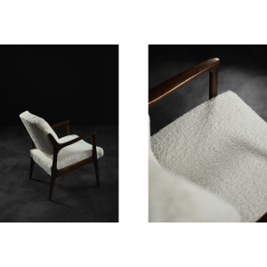 Mid-Century Scandinavian Modern Teak White Lounge Chair Domus by Inge Andersson for Bröderna Andersson, 1960s