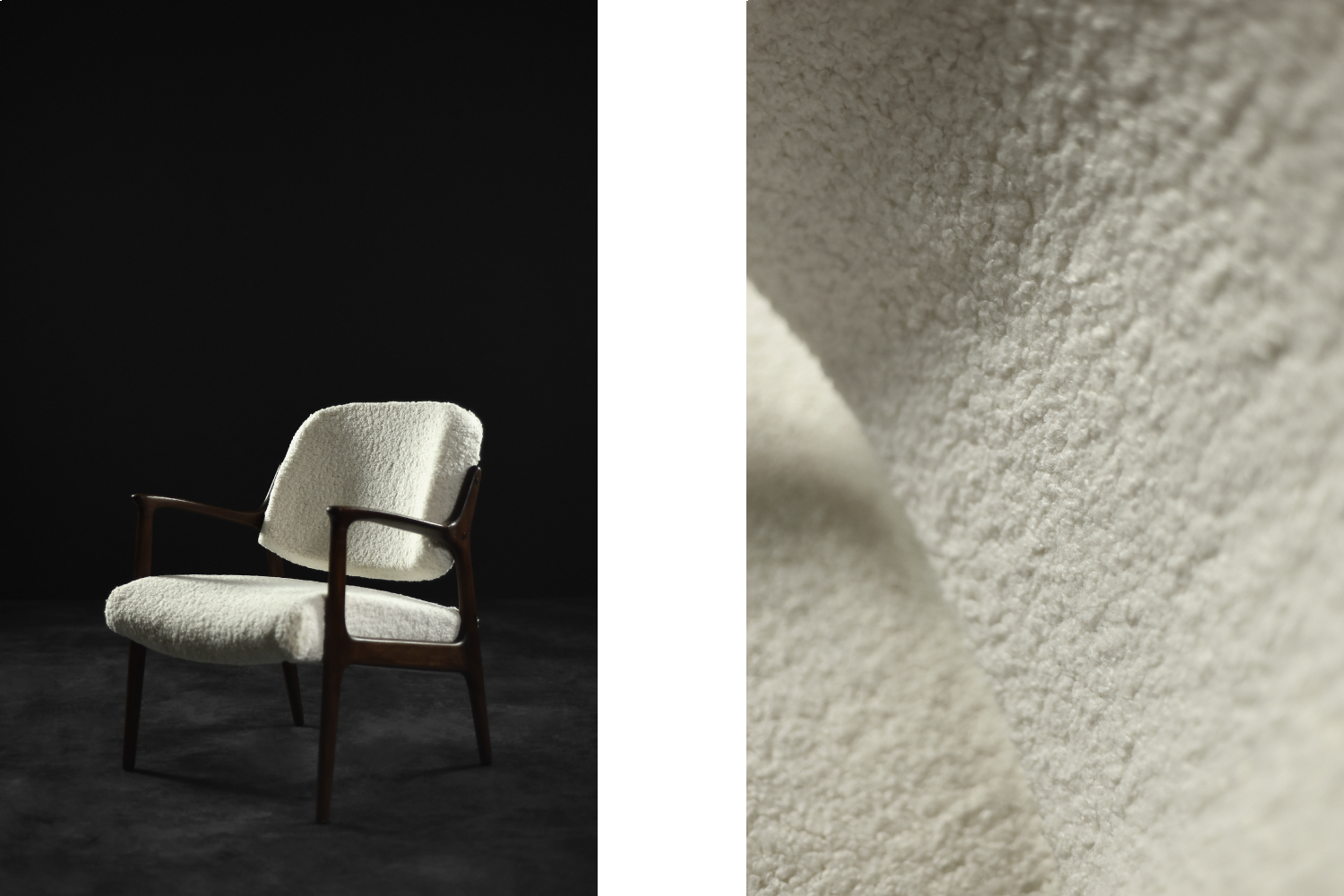Mid-Century Scandinavian Modern Teak White Lounge Chair Domus by Inge Andersson for Bröderna Andersson, 1960s