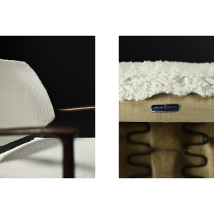 Mid-Century Scandinavian Modern Teak White Lounge Chair Domus by Inge Andersson for Bröderna Andersson, 1960s