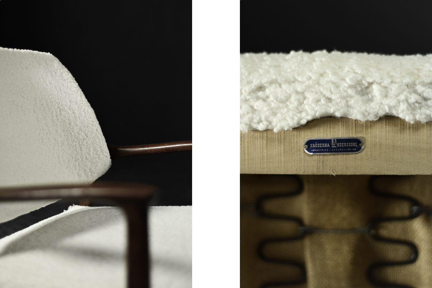 Mid-Century Scandinavian Modern Teak White Lounge Chair Domus by Inge Andersson for Bröderna Andersson, 1960s