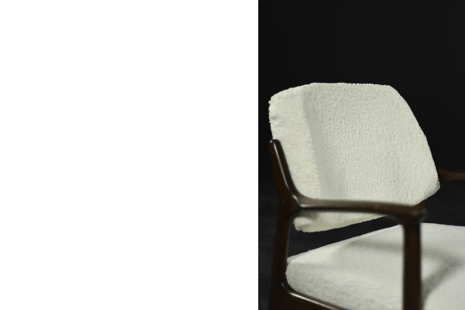 Mid-Century Scandinavian Modern Teak White Lounge Chair Domus by Inge Andersson for Bröderna Andersson, 1960s