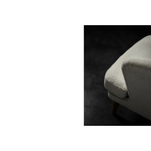 Low Mid-Century Scandinavian Modern Oak & Fabric Armchair with Rounded Backrest, 1960s