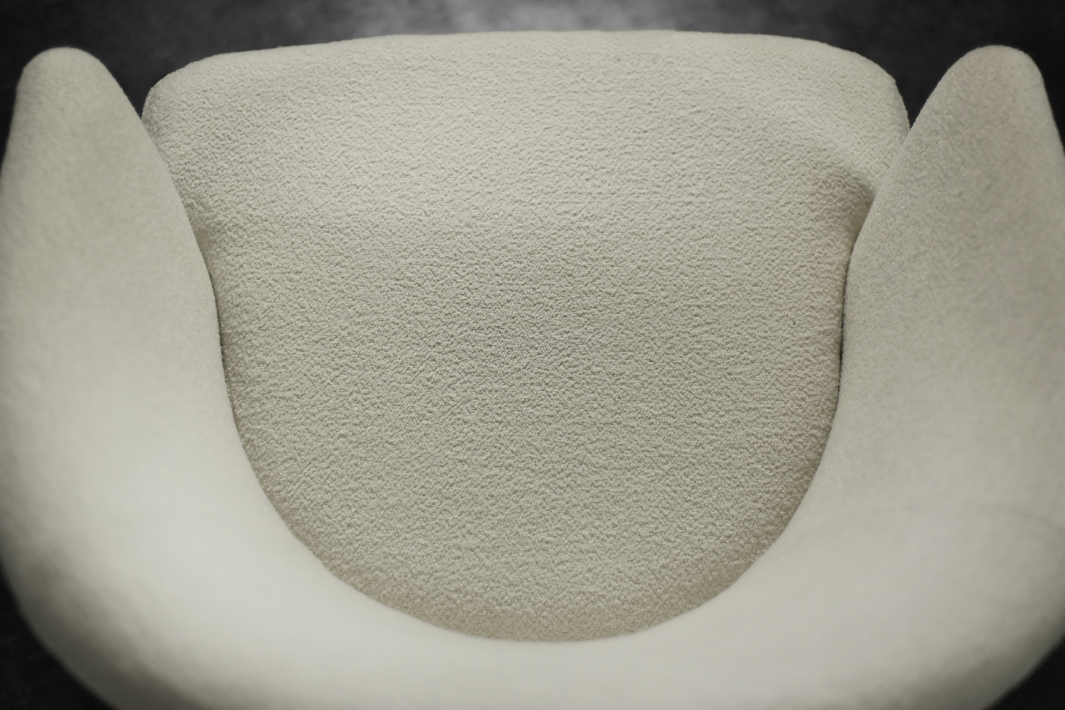 Low Mid-Century Scandinavian Modern Oak & Fabric Armchair with Rounded Backrest, 1960s