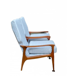 Midcentury Blue Lounge Chairs By Fred Lowen 1960s