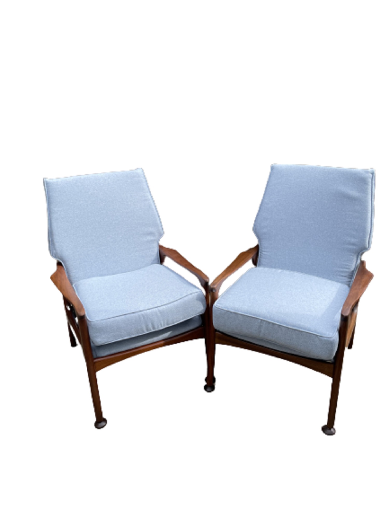 Midcentury Blue Lounge Chairs By Fred Lowen 1960s