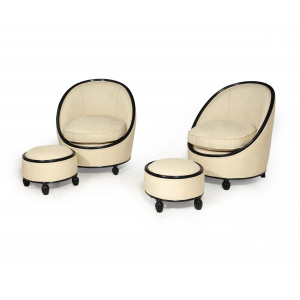 Exceptional Art Deco Salon Chairs Manner Of Ruhlman C1925