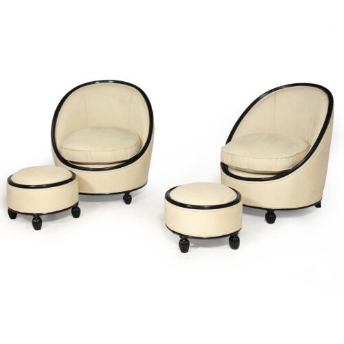 Exceptional Art Deco Salon Chairs Manner Of Ruhlman C1925