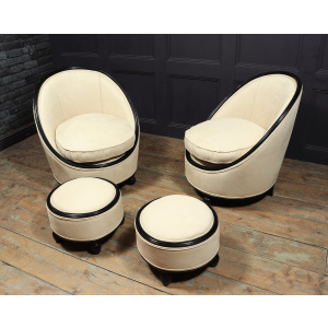Exceptional Art Deco Salon Chairs Manner Of Ruhlman C1925