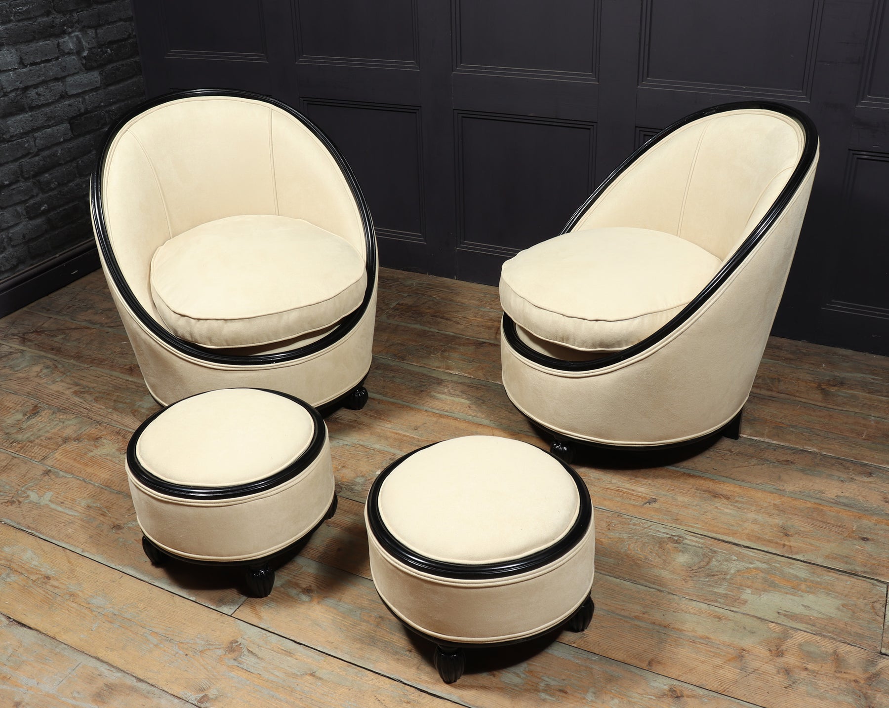 Exceptional Art Deco Salon Chairs Manner Of Ruhlman C1925