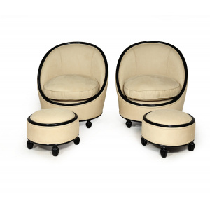 Exceptional Art Deco Salon Chairs Manner Of Ruhlman C1925