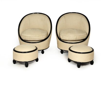 Exceptional Art Deco Salon Chairs Manner Of Ruhlman C1925 - Image 2