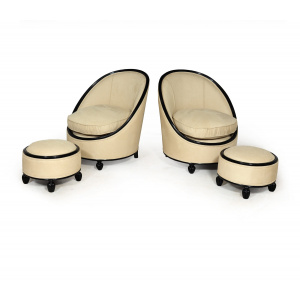 Exceptional Art Deco Salon Chairs Manner Of Ruhlman C1925