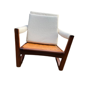 Midcentury Guy Rogers Afromosia Teak Lounge Chair