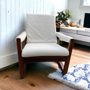 Midcentury Guy Rogers Afromosia Teak Lounge Chair