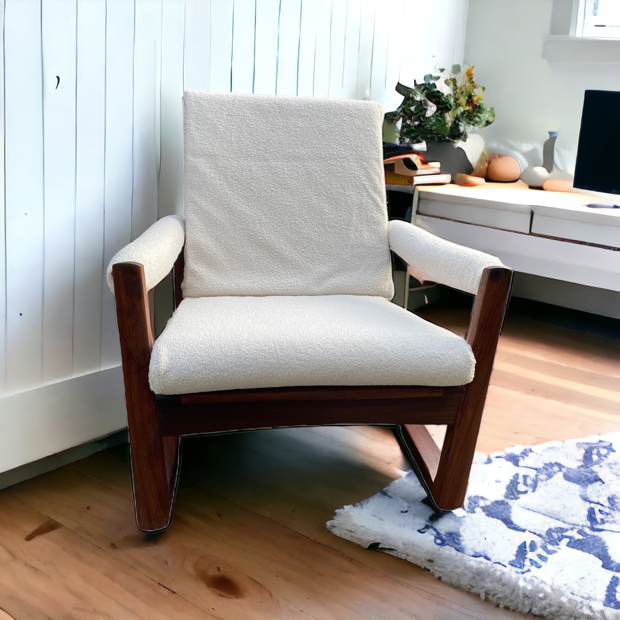 Midcentury Guy Rogers Afromosia Teak Lounge Chair