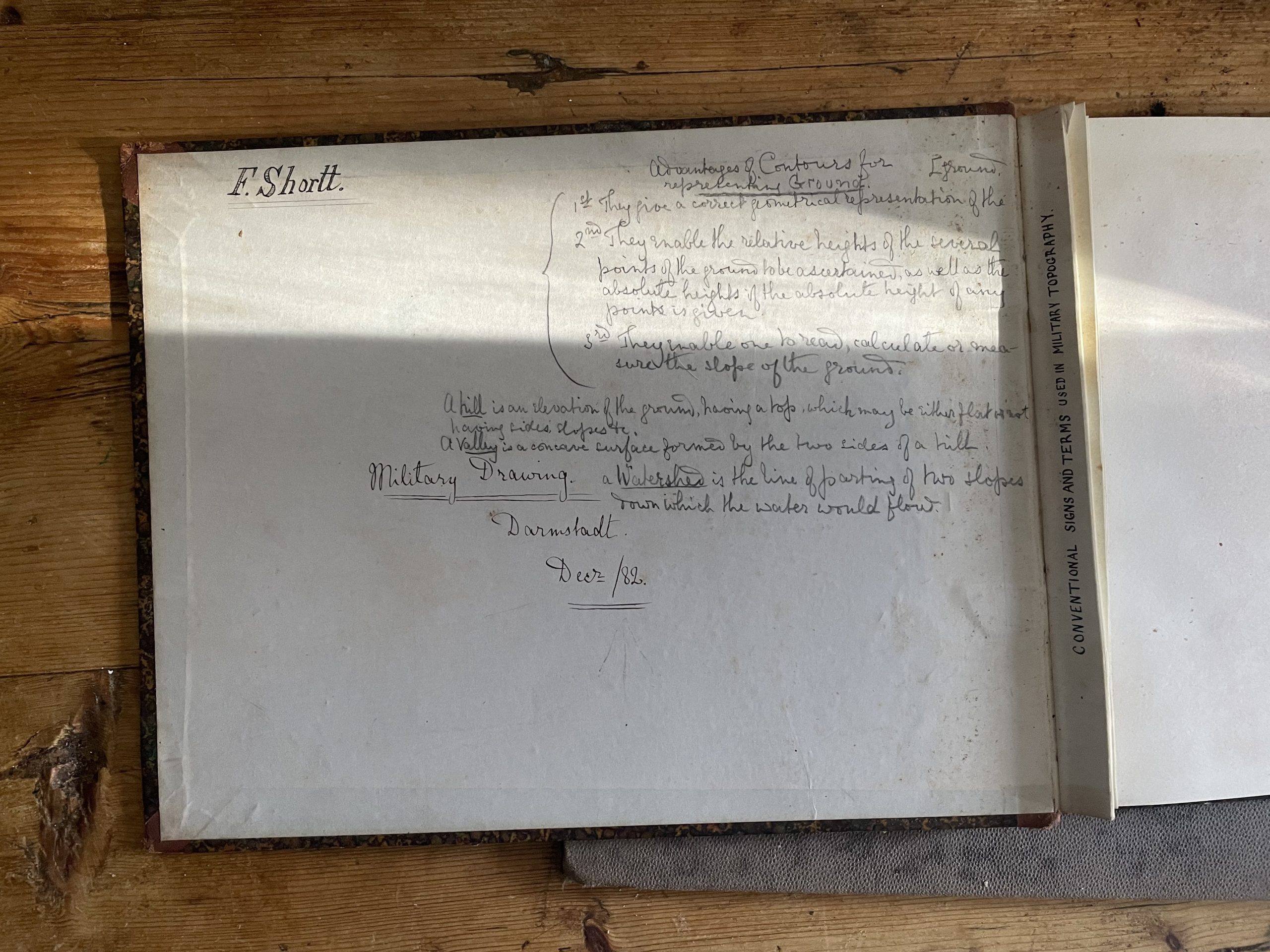J whatman 1882 sketch book for F. shortt