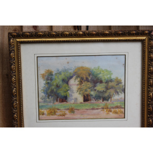 Antique Indian Watercolour Of A Temple