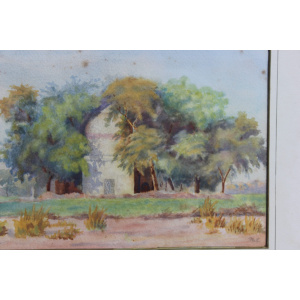 Antique Indian Watercolour Of A Temple