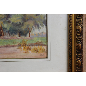 Antique Indian Watercolour Of A Temple