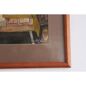 Vintage Spanish cottage interior painting