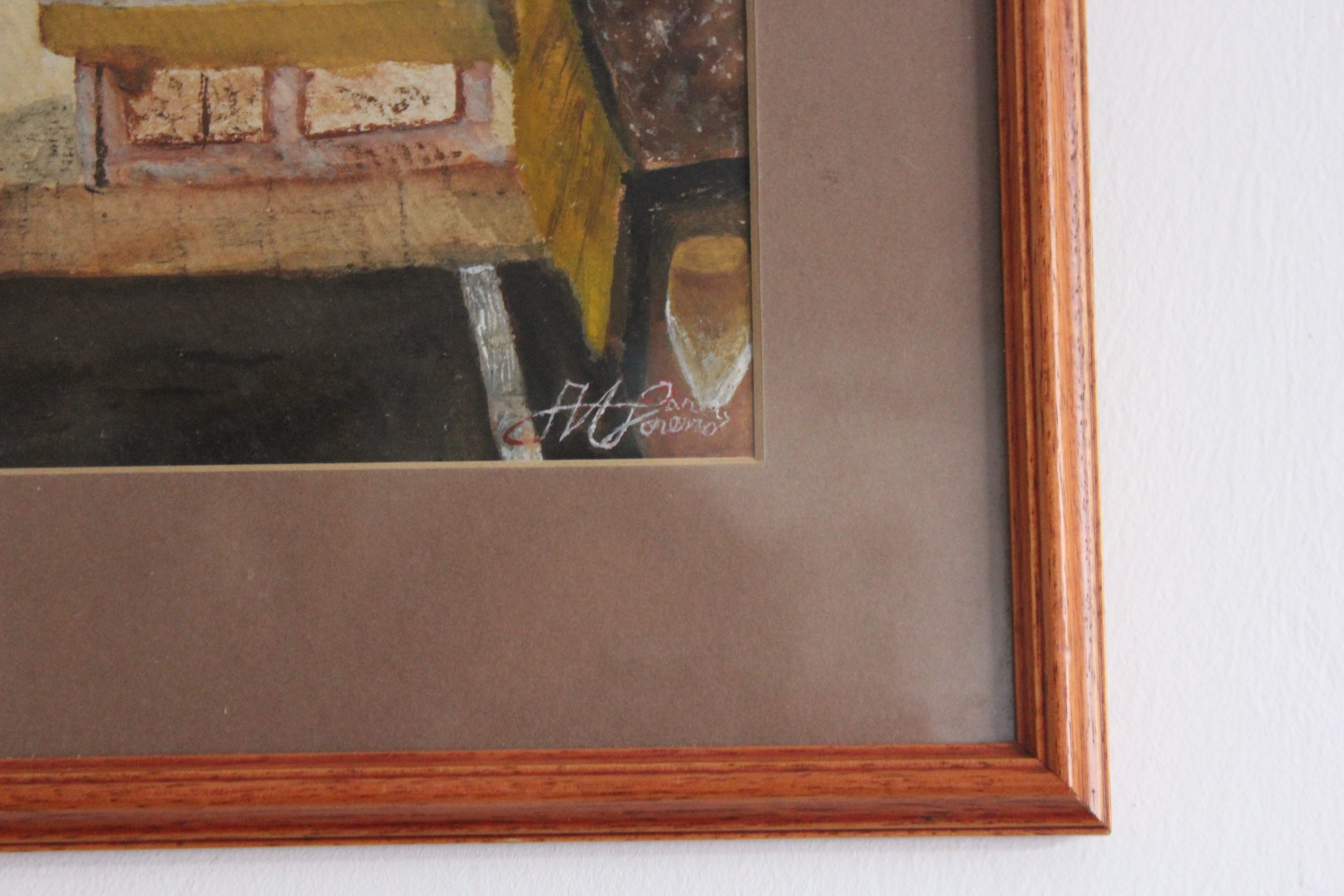 Vintage Spanish cottage interior painting