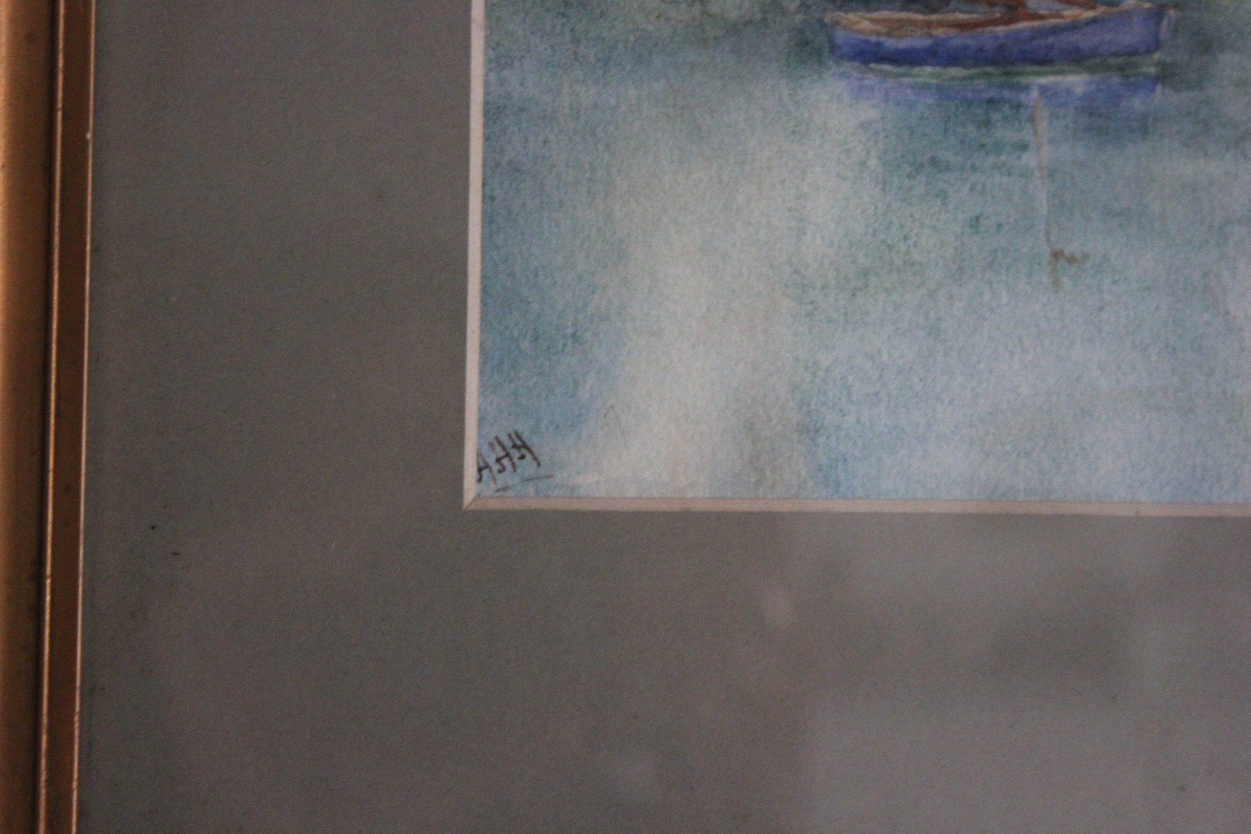 Antique Italian Riviera Possibly Portofino Watercolour