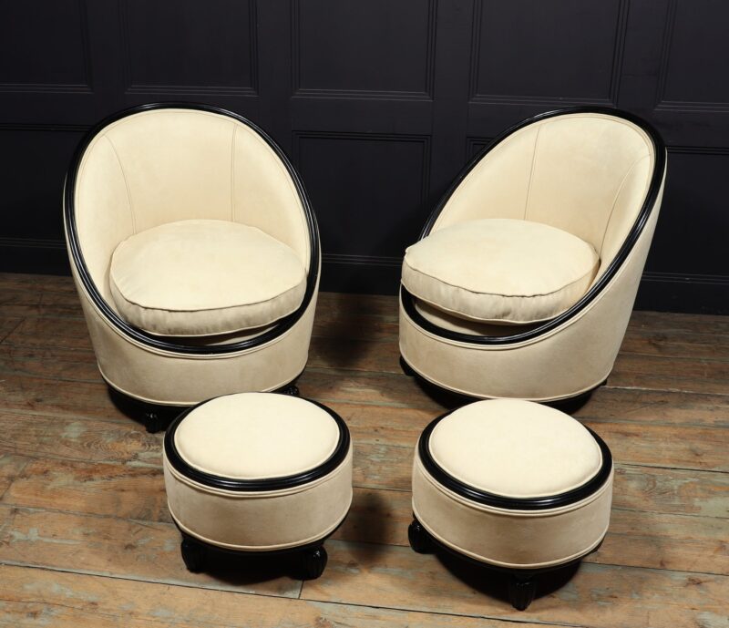 Exceptional Art Deco Salon Chairs Manner Of Ruhlman C1925