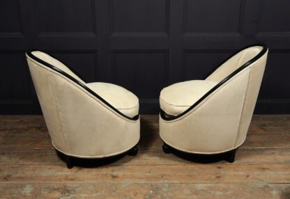 Exceptional Art Deco Salon Chairs Manner Of Ruhlman C1925 - Image 7