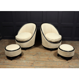 Exceptional Art Deco Salon Chairs Manner Of Ruhlman C1925
