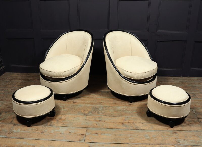 Exceptional Art Deco Salon Chairs Manner Of Ruhlman C1925