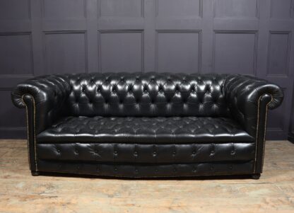 Vintage Black leather Chesterfield Sofa - Image 11