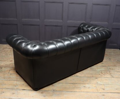 Vintage Black leather Chesterfield Sofa - Image 9