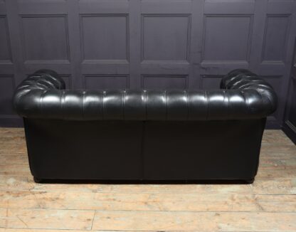 Vintage Black leather Chesterfield Sofa - Image 8
