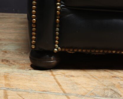 Vintage Black leather Chesterfield Sofa - Image 7