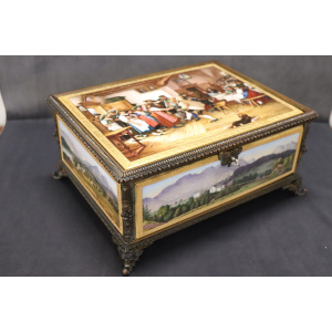 19th Century Bronze Mounted Hand Painted Porcelain Casket from KPM