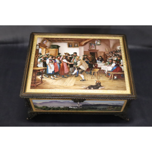 19th Century Bronze Mounted Hand Painted Porcelain Casket from KPM