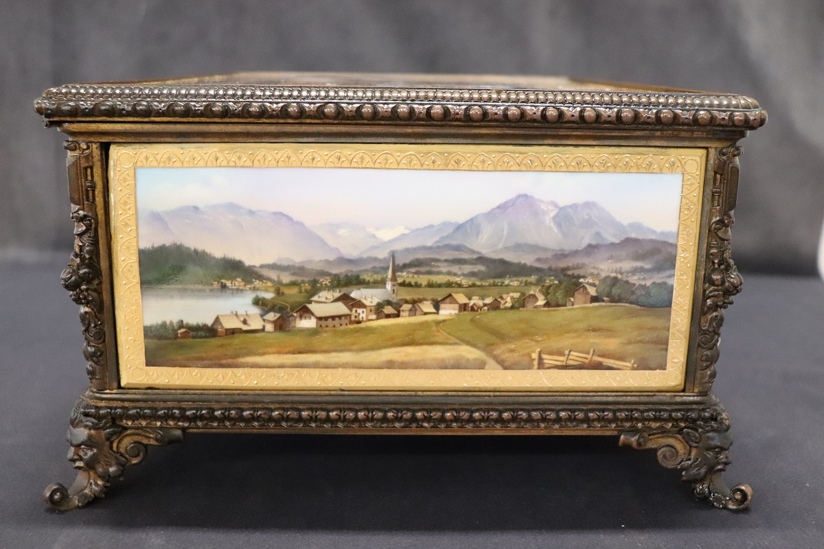 19th Century Bronze Mounted Hand Painted Porcelain Casket from KPM