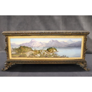 19th Century Bronze Mounted Hand Painted Porcelain Casket from KPM