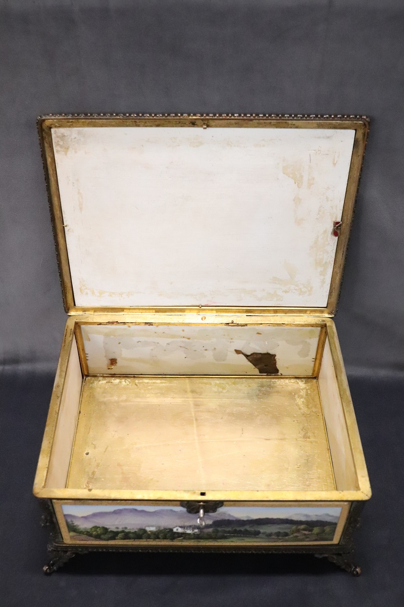 19th Century Bronze Mounted Hand Painted Porcelain Casket from KPM