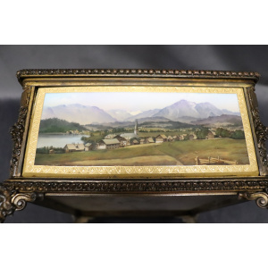 19th Century Bronze Mounted Hand Painted Porcelain Casket from KPM