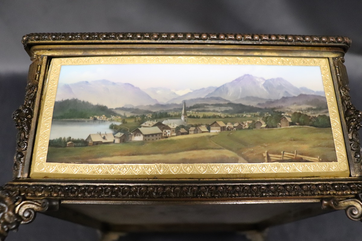 19th Century Bronze Mounted Hand Painted Porcelain Casket from KPM